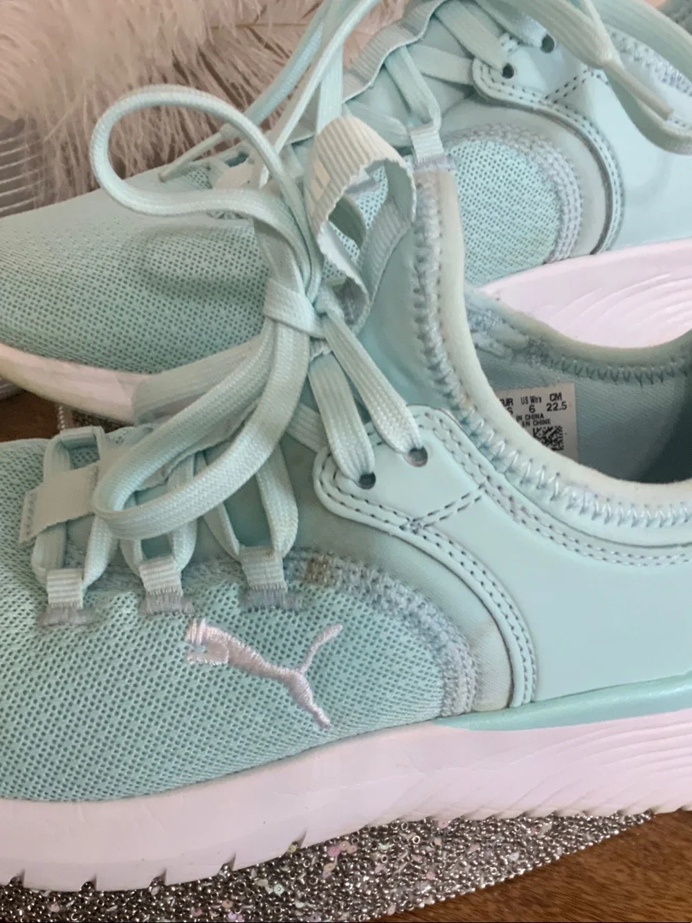 Puma Minty Aqua Lace-Up Sneakers